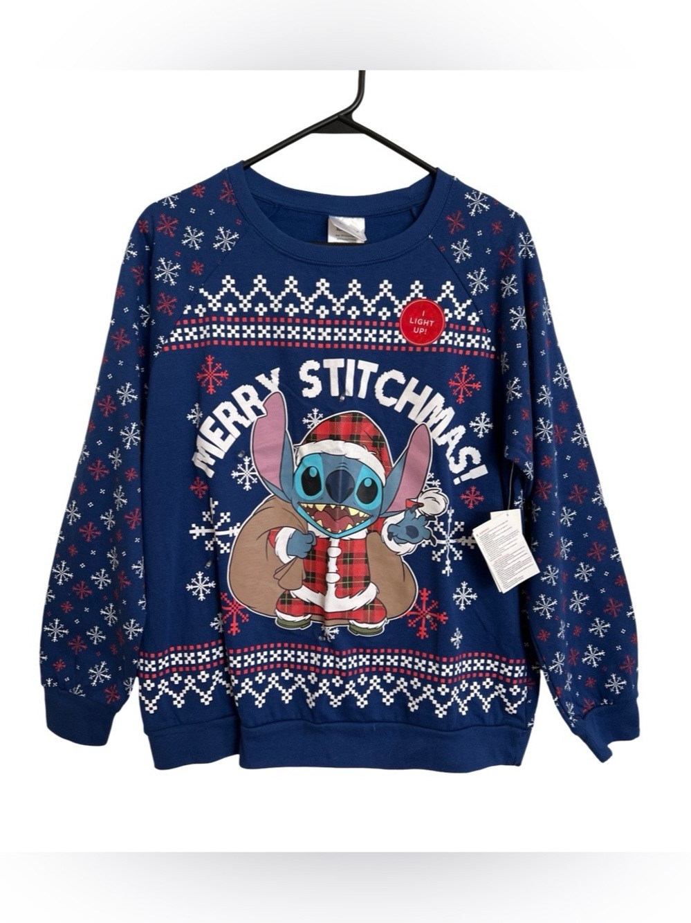 NEW NWT Stitch Christmas Light Up Blinking Ugly Sweater Sweatshirt SZ X-Large XL